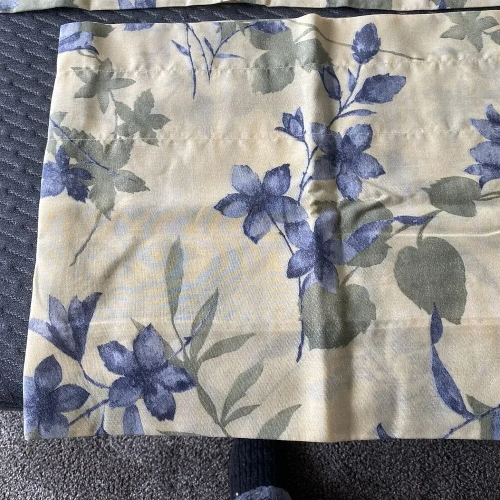 Dan River Vintage Window Valance Set of 2 Yellow Blue floral green 84 x 16